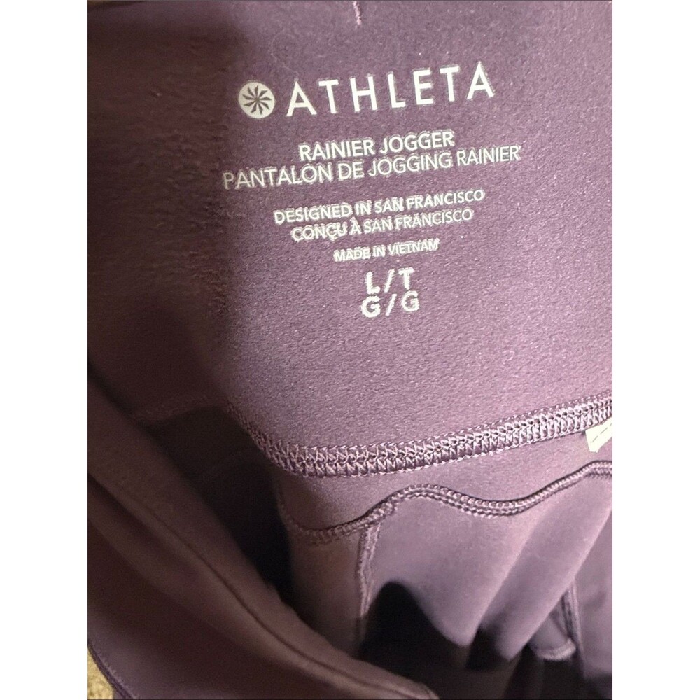 Athleta Women’s Purple Rainier Joggers Size Large Tall - Picture 6 of 6